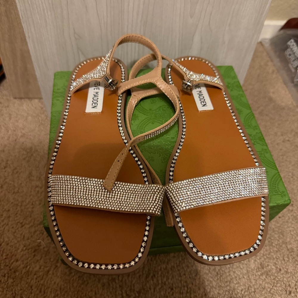 Steve Madden Sparkling Tan Sandals